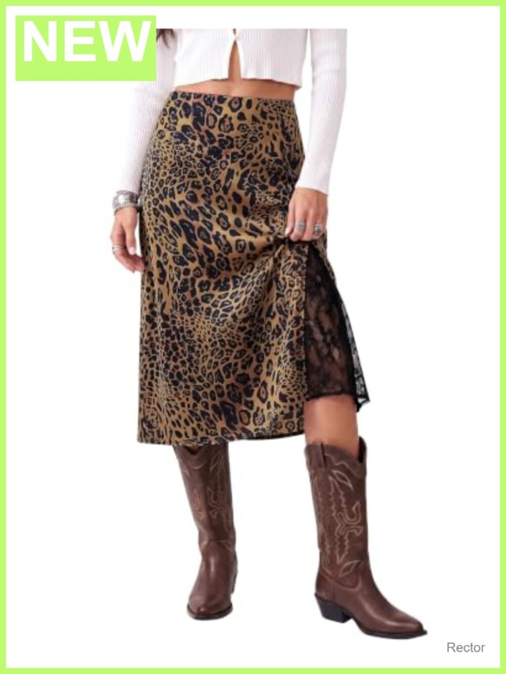 Satin Midi Slip Skirt Lace Trim A Line High Waist